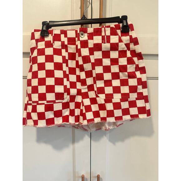 Urban daizy Pants - Urban Daizy Small Cotton checkered red shorts 4th of July